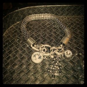 Silver tone charm bracket